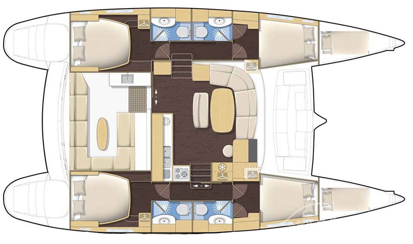 Image of LAGOON 440 A CATAMARAN yacht layout