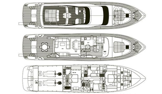 Maiora 28m superyacht layout