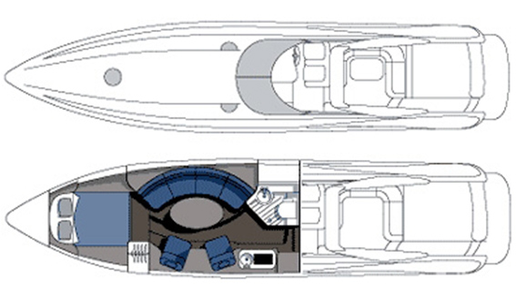 Image of SUNSEEKER SUPERHAWK 50 motorboat layout