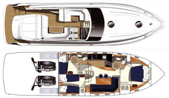 Princess v53 motorboat layout