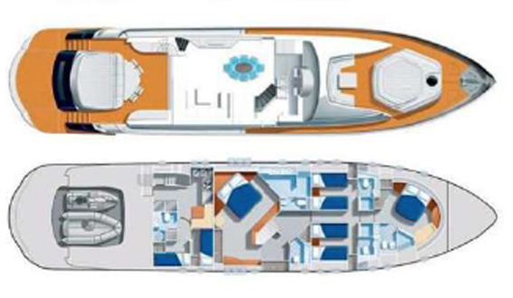 Pershing 90 superyacht layout
