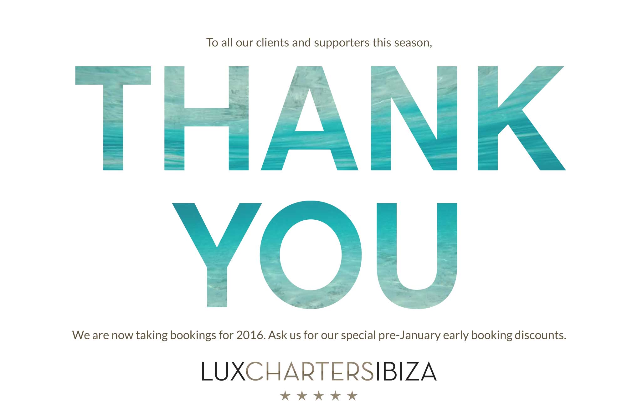 LUX CHARTERS IBIZA WRAPS UP 2015