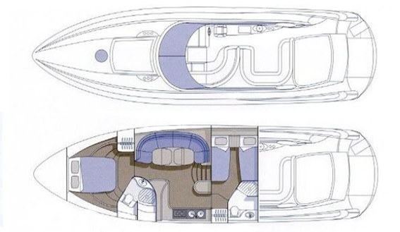 Image of SUNSEEKER CAMARGUE 50 MOTORBOAT layout