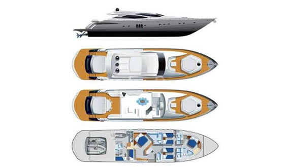 PERSHING 90 superyacht layout
