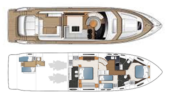 Princess v72 motoryacht layout