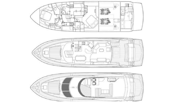 Sunseeker Manhattan 70 motorboat layout