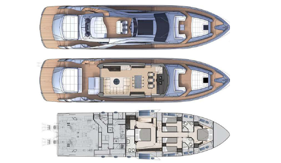 Pershing 8x superyacht layout