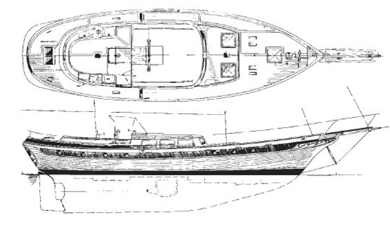 Ketch 56 classic sailboat layout