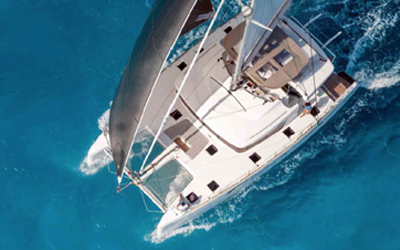 Big luxury catamaran on charter in Ibiza