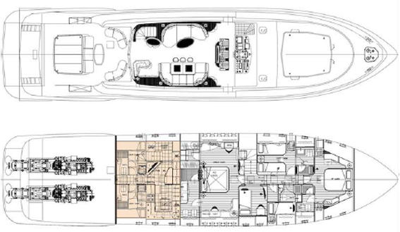 Mangusta 92 superyacht layout